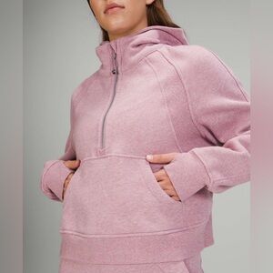 Lululemon Scuba Oversized Half-Zip Hoodie in heathered pink taupe size M/L